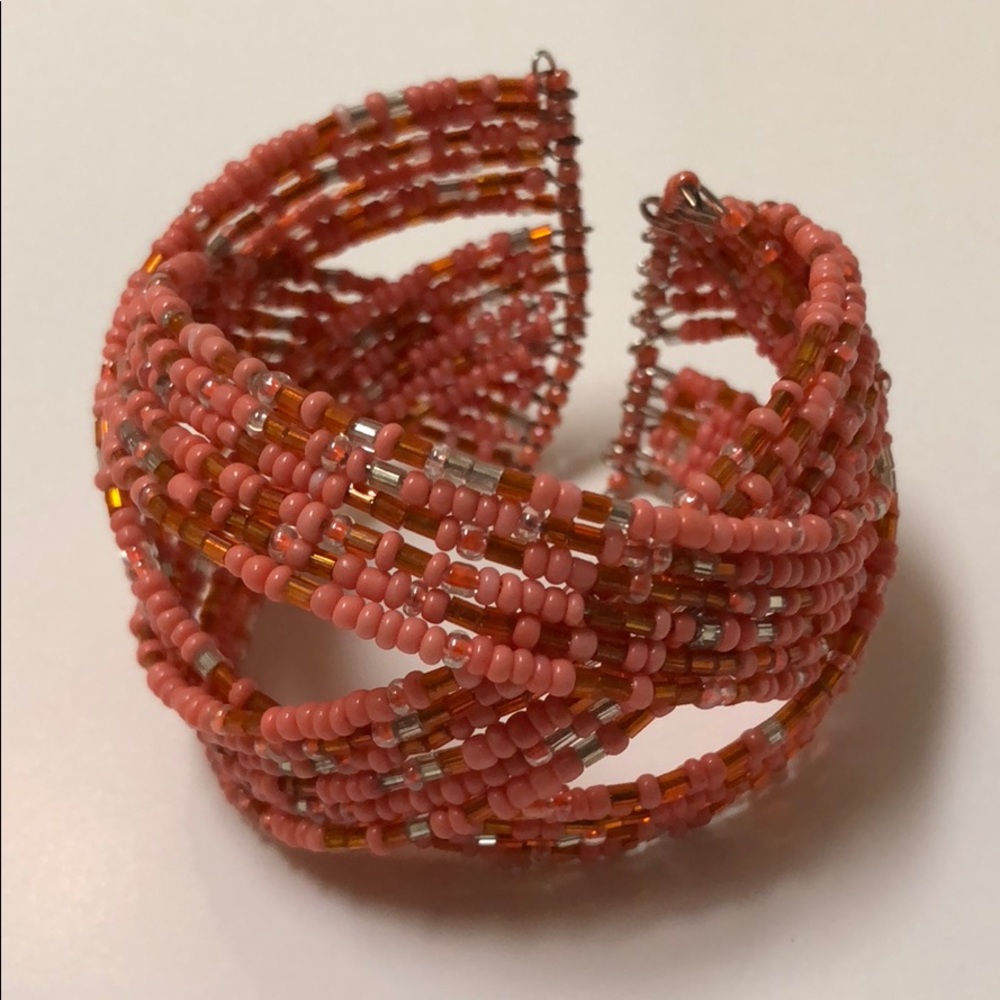 *NEW* Coral Beaded Cuff
